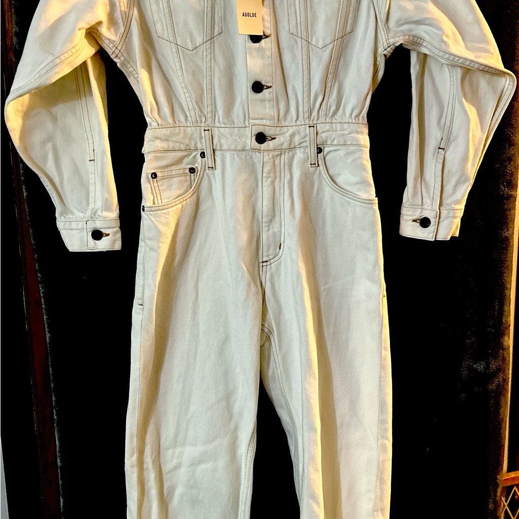 Agolde White/Cream Denim Jumpsuit Nwt Size 0